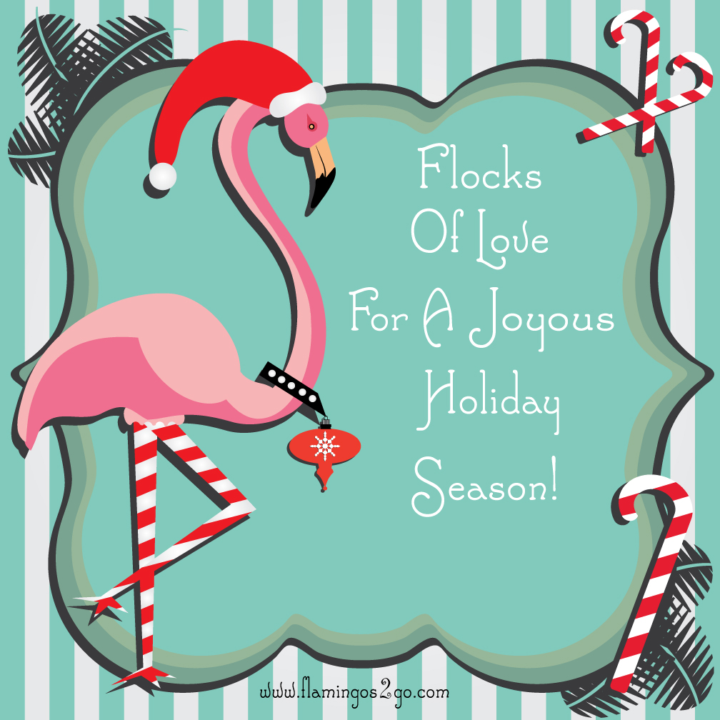 Fancy Flamingo Christmas Card  Flamingos 2 Go