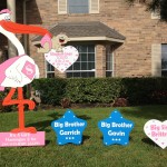 Pink Stork with Sibling Signs